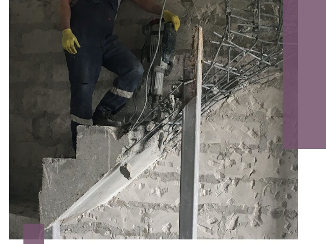 Демонтаж металлических и бетонных лестниц в Людинове