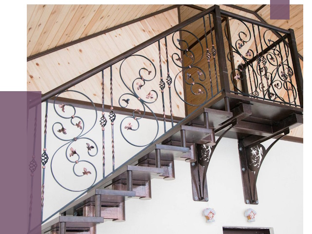 Кованые лестницы в Людинове от 79388 руб. под ключ
