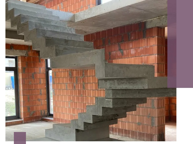 Изготовление бетонных лестниц под ключ в Людинове