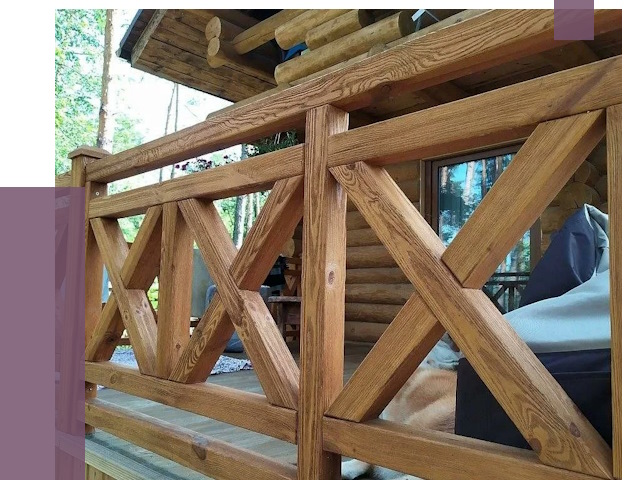 Деревянные перила под ключ в Людинове от 7634 руб. 