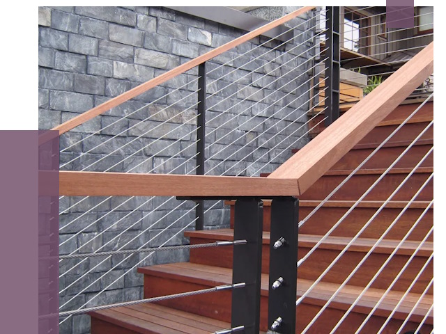 Тросовые перила под ключ в Людинове от 7735 руб.