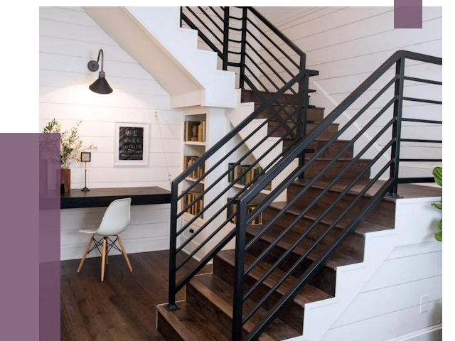 Перила для лестницы в доме в Людинове от 7379 руб. — ПРОЛЁТ-Люд