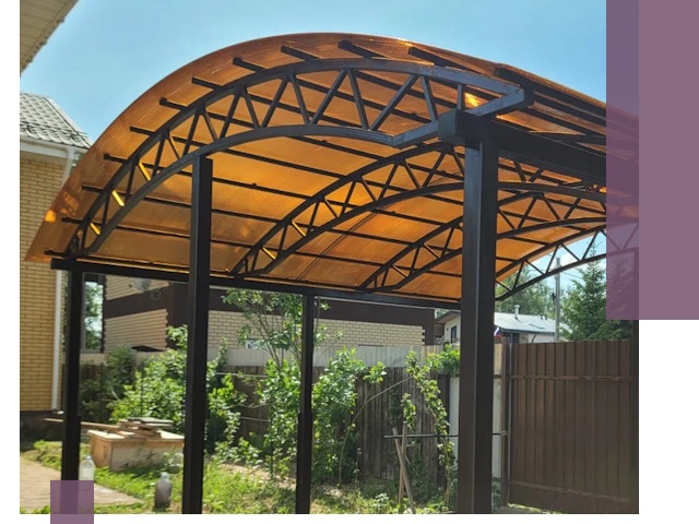 Изготовление навесов под ключ в Людинове из качественных материалов