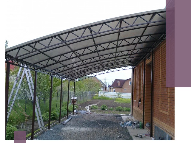 Профессиональный монтаж навесов под ключ в Людинове