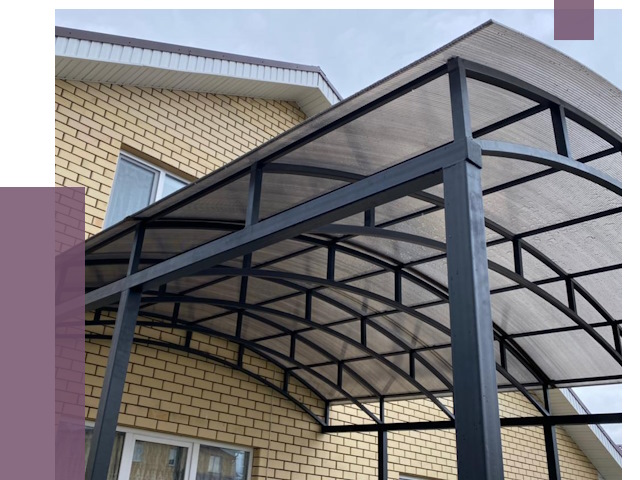 Монтаж козырьков в Людинове от 11450 руб. | ПРОЛЁТ-Люд