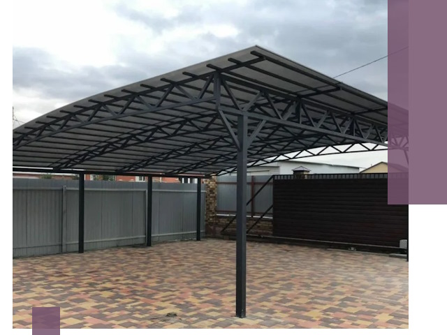 Недорогие навесы под ключ в Людинове — изготовление и монтаж