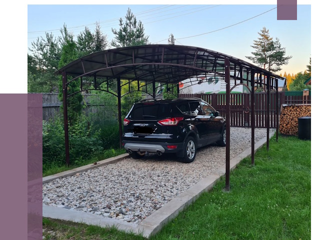 Навесы для автомобиля в Людинове от 13079 руб.  | ПРОЛЁТ-Люд