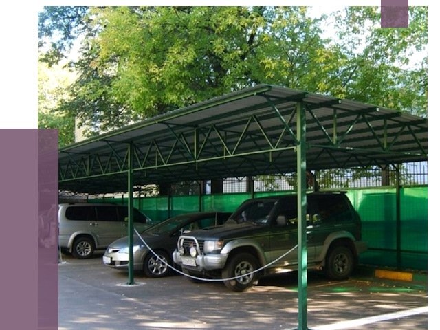 Навесы для парковки в Людинове от 79897 руб. заказать | ПРОЛЁТ-Люд