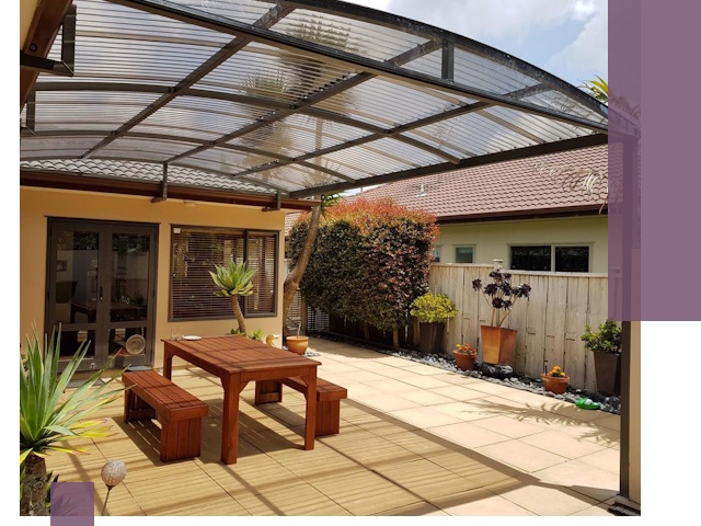 Навесы во двор под ключ в Людинове — изготовление и монтаж