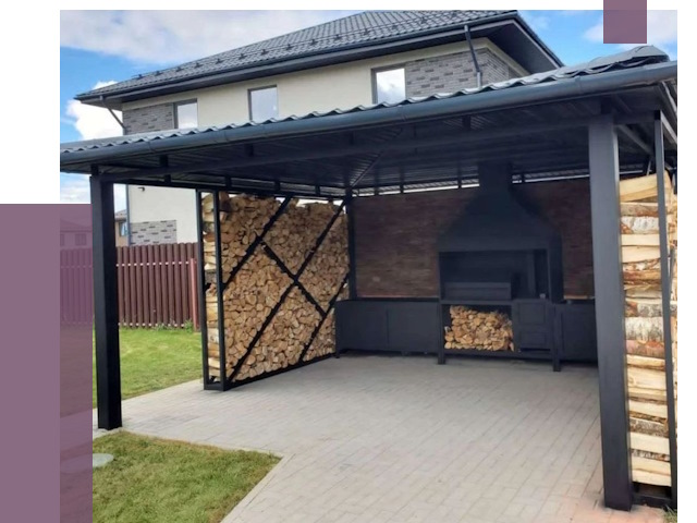 Навесы для барбекю в Людинове от 12672 руб. под ключ | ПРОЛЁТ-Люд