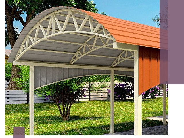 Навесы из профнастила под ключ в Людинове — установка и монтаж