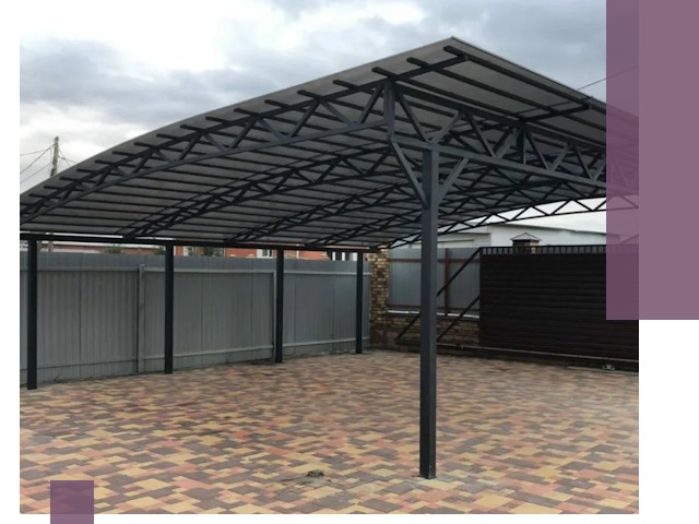 Металлические навесы под ключ в Людинове — изготовление и монтаж