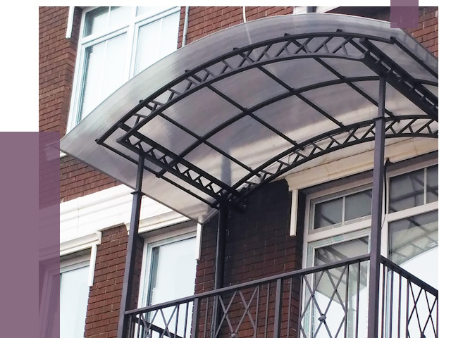 Козырьки над балконом в Людинове от 8600 руб.  | ПРОЛЁТ-Люд