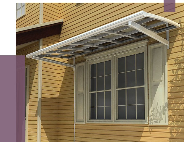 Козырьки над окнами в Людинове от 7583 руб. — монтаж, покупки | ПРОЛЁТ-Люд