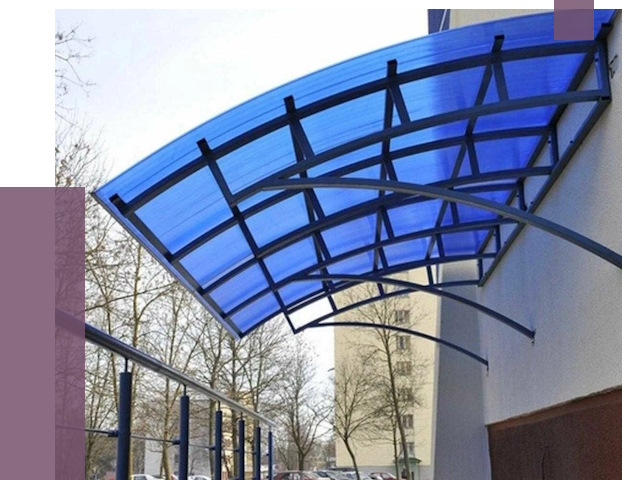 Козырьки из поликарбоната в Людинове от 4275 руб. под ключ | ПРОЛЁТ-Люд