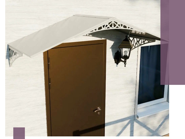 Металлические козырьки на входы и террасы в Людинове