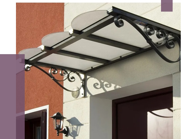 Односкатные козырьки в Людинове от 8346 руб.  | ПРОЛЁТ-Люд