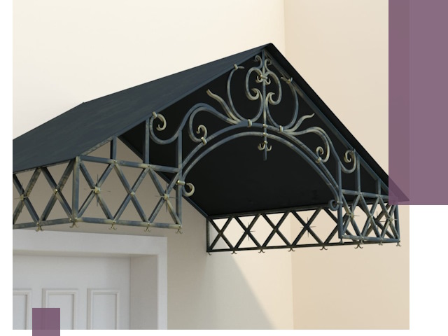 Двускатные металлические козырьки под ключ в Людинове